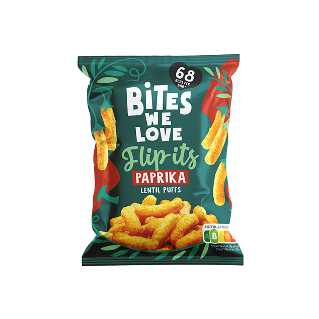 BitesWeLove Flip-its - paprikamaitselised läätsekrõpsud. Tevislik, vegan ja kiudaineterikas snäkk
