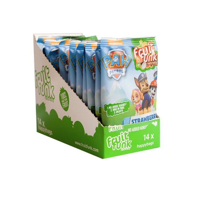Fruitfunk Käpapatrull happybag - 100% puuviljadest, vegan, gluteenivaba ja ilma lisatud suhkruta, snäkid lastele.